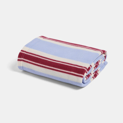 Vintage Stripe Fleece Throw – Blue/Burgundy