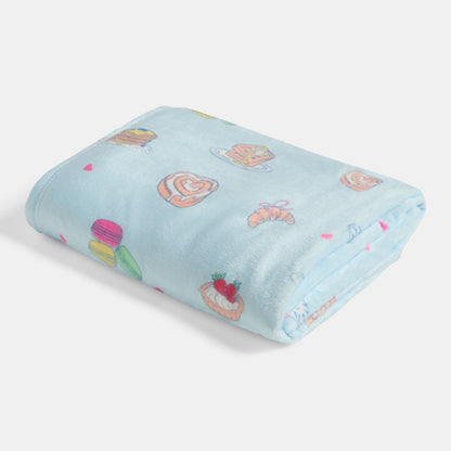 Breakfast Print Ultra Soft Throw – Blue