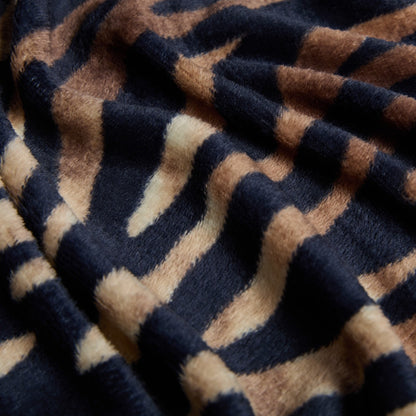 Zebra Print Ultra Soft Throw – Black