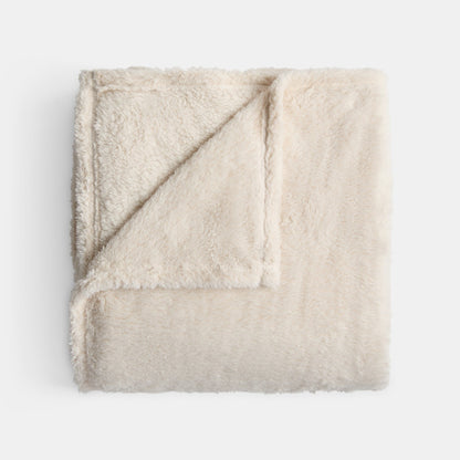 Teddy Fleece Throw – Cream