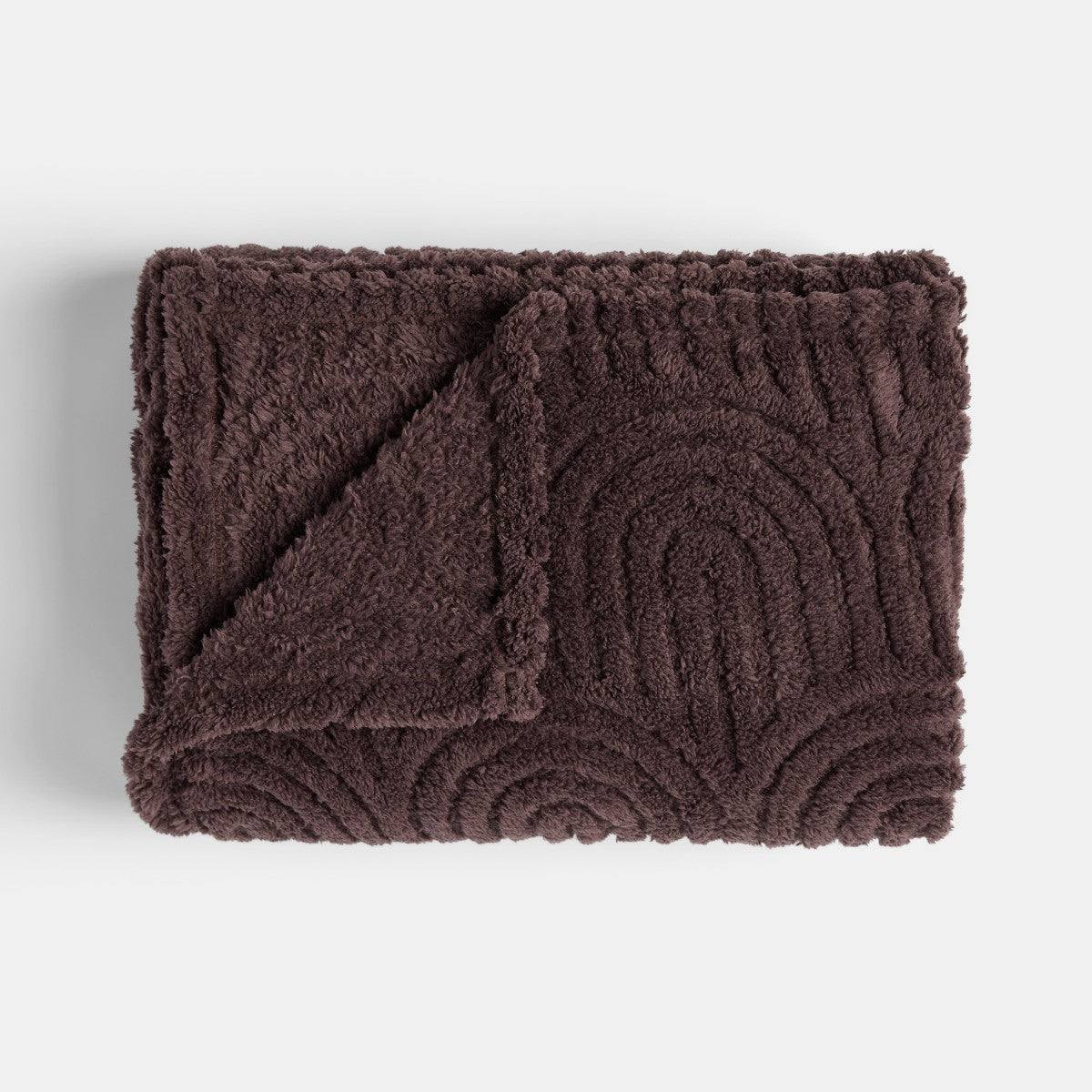 Tufted Arches Teddy Fleece Throw – Coffee