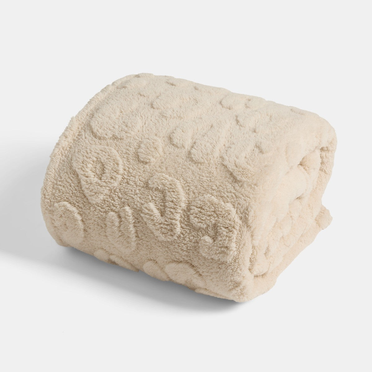 Tufted Leopard Teddy Fleece Throw – Stone