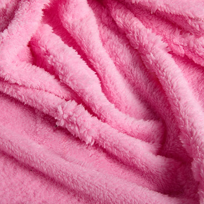 Tufted Bow Teddy Fleece Throw – Blush