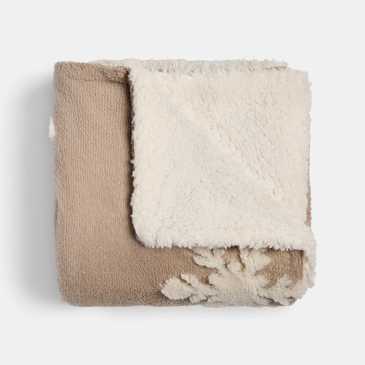 Tufted Snowflake Fleece Throw – Natural