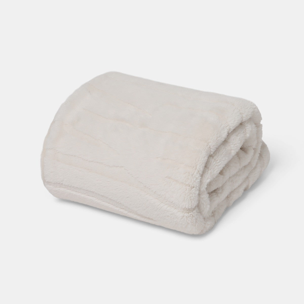 Carved Faux Fur Throw – Stone