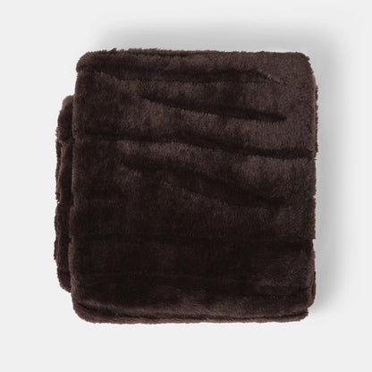 Carved Faux Fur Throw – Coffee