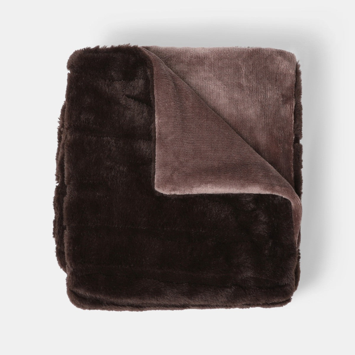 Carved Faux Fur Throw – Coffee