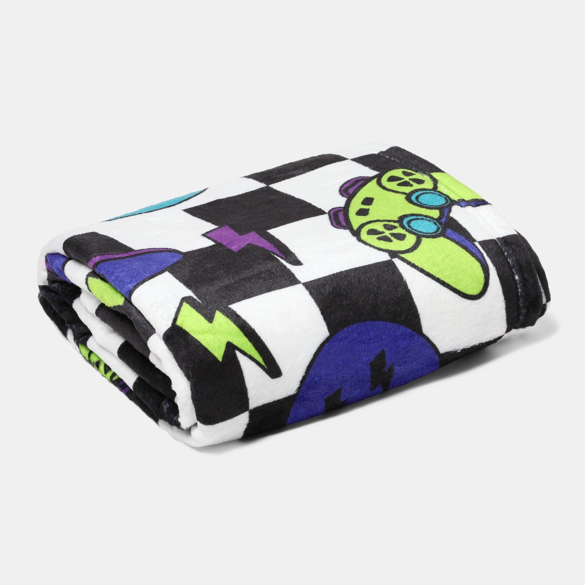 Gaming Checkerboard Print Fleece Throw – Multi