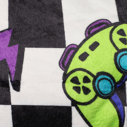 Gaming Checkerboard Print Fleece Throw – Multi