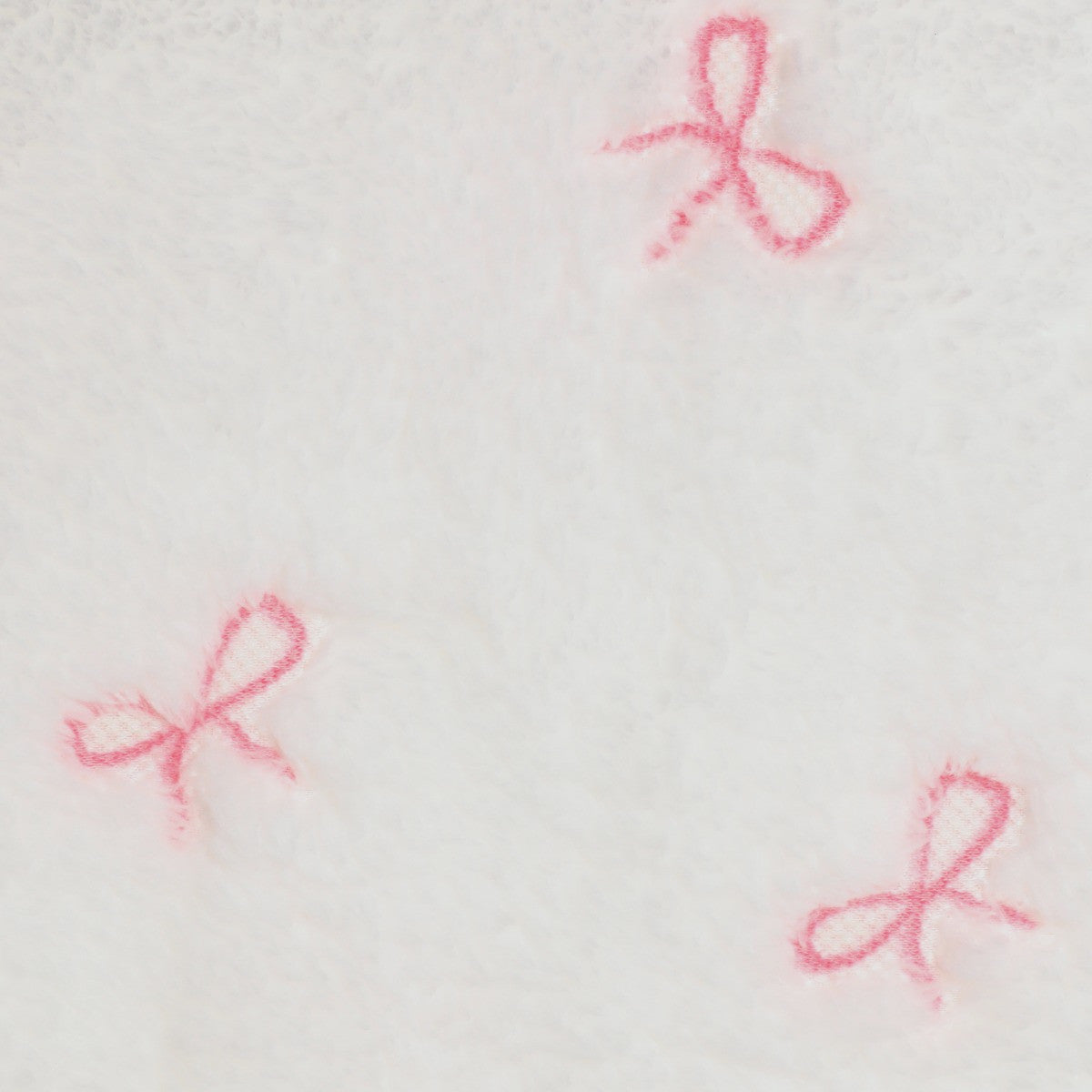 Bow Embossed Fleece Throw – White/Pink