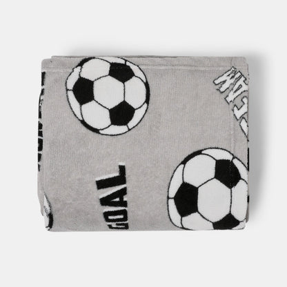 Kids Football Print Throw – Grey