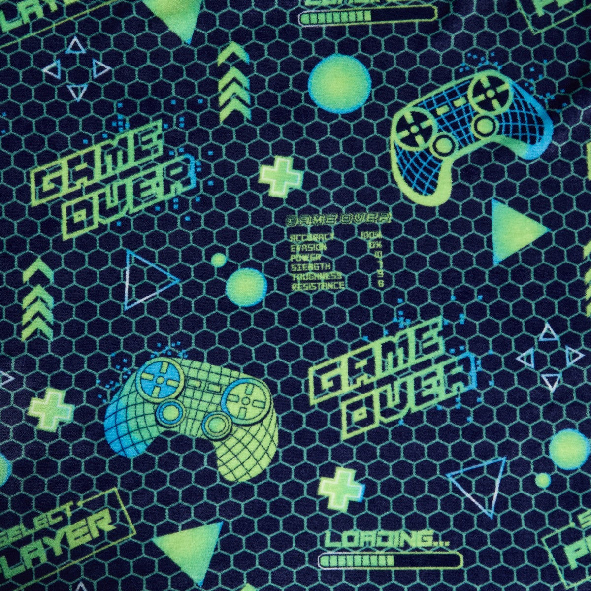 Kids Gaming Controller Print Throw – Green/Blue