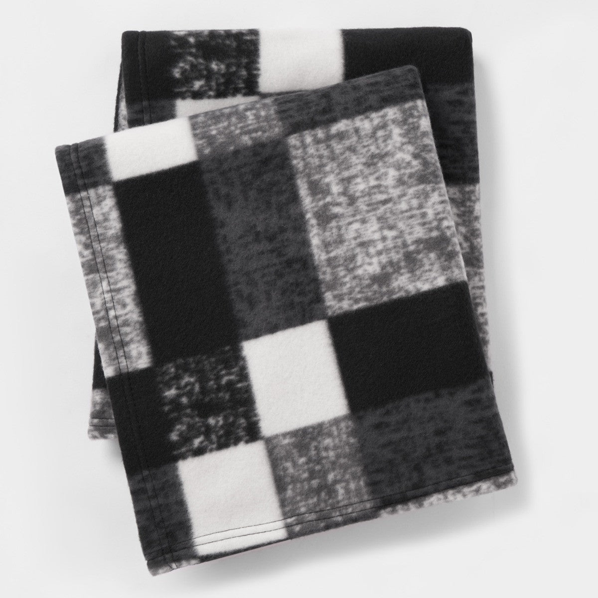 Tartan Check Fleece Throw – Monochrome
