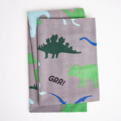 Dinosaur Fleece Throw – Grey
