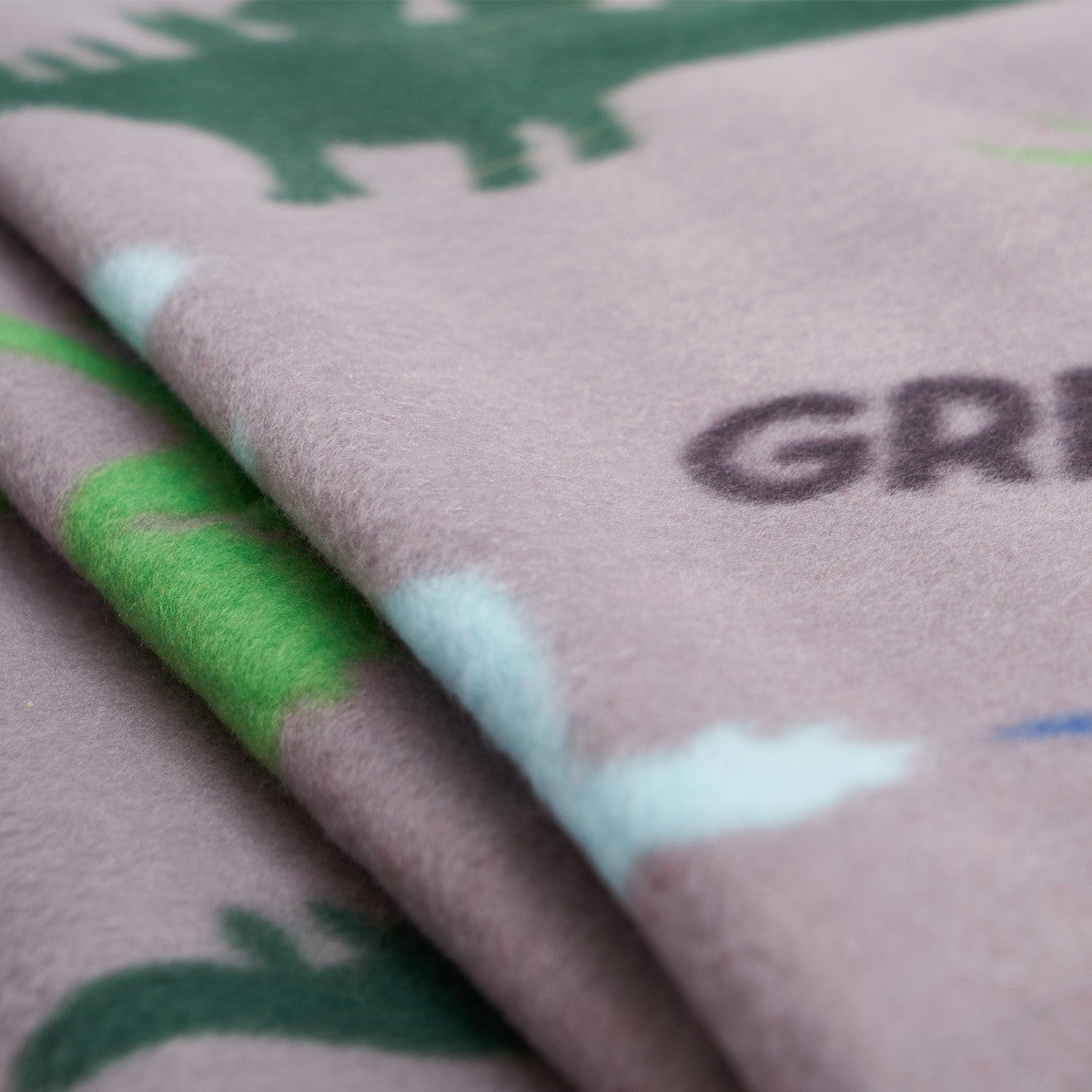 Dinosaur Fleece Throw – Grey