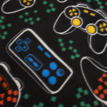 Gaming Print Fleece Throw – Black