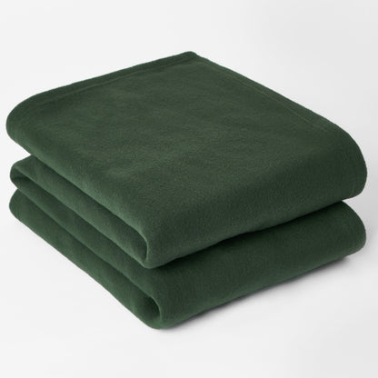 Plain Fleece Throw – Forest Green