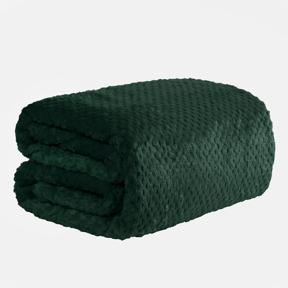 Waffle Fleece Throw – Forest Green