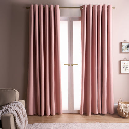 Eyelet Blackout Curtains – Blush Pink