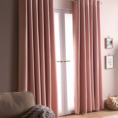 Eyelet Blackout Curtains – Blush Pink