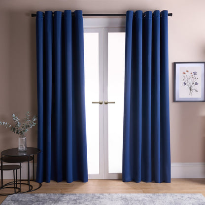 Eyelet Blackout Curtains – Navy