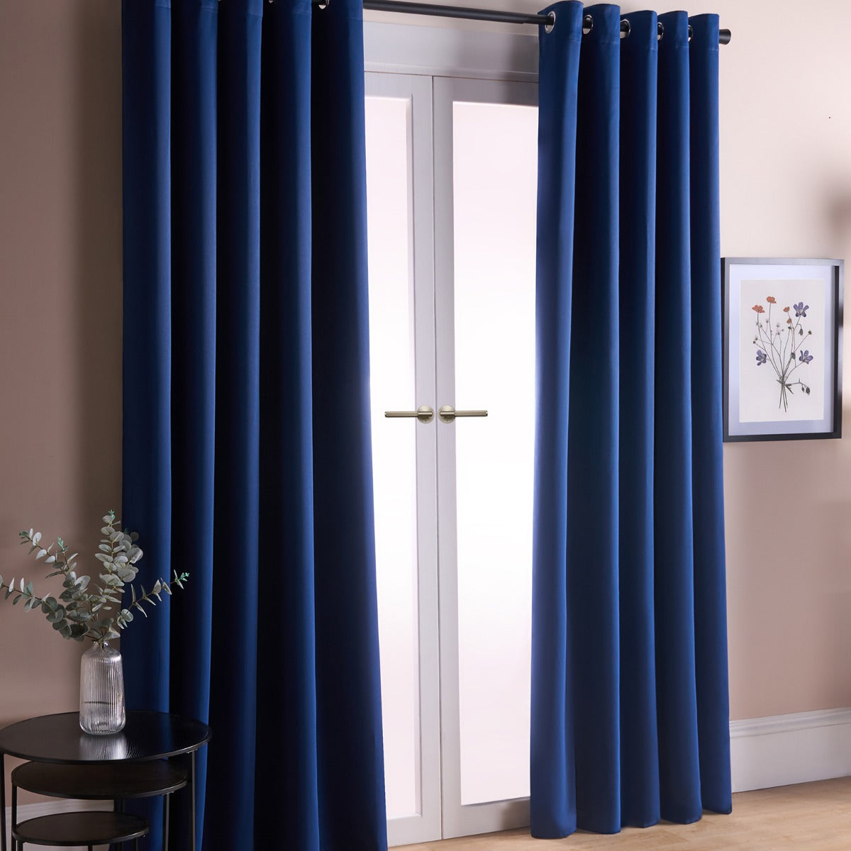 Eyelet Blackout Curtains – Navy