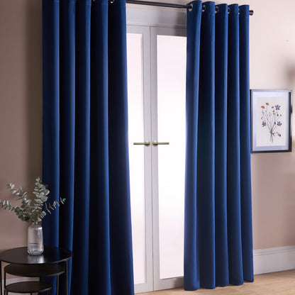 Eyelet Blackout Curtains – Navy