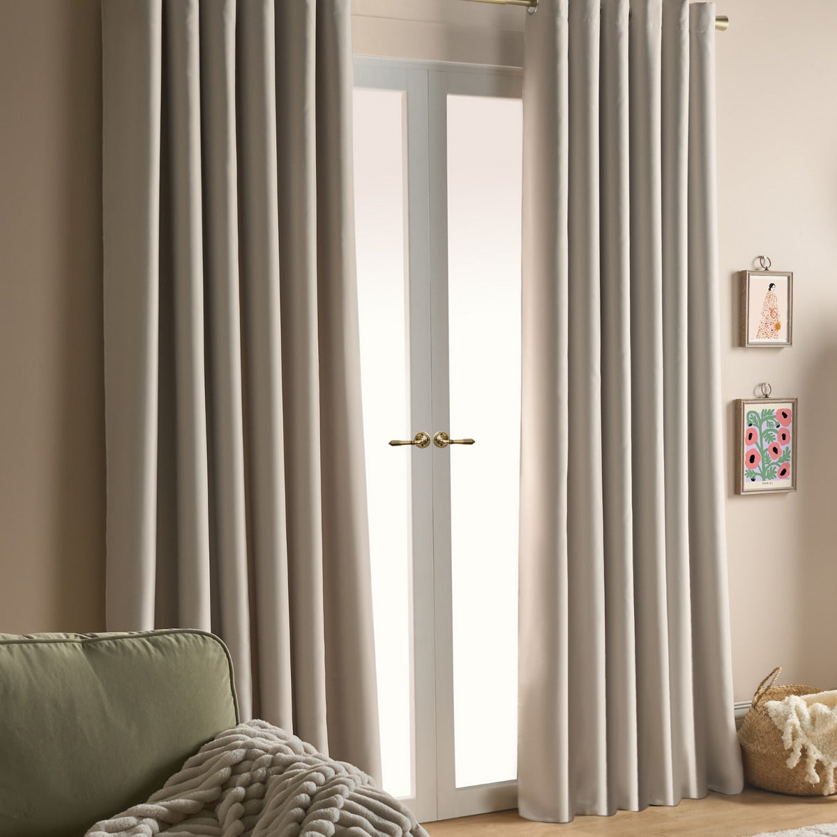 Eyelet Blackout Curtains – Stone