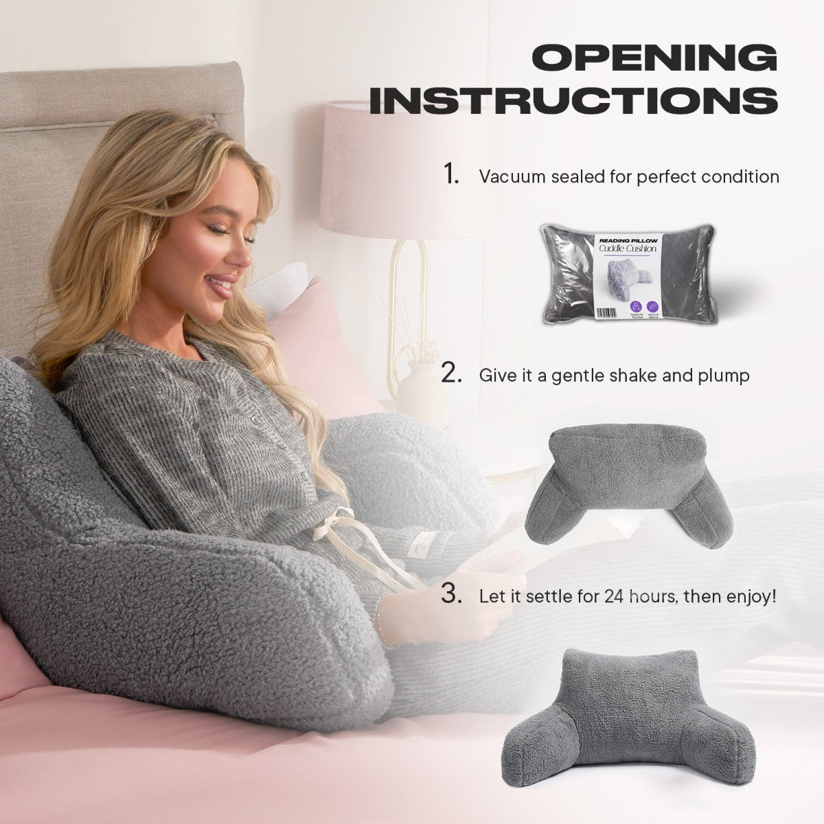 Teddy Cuddle Cushion – Grey