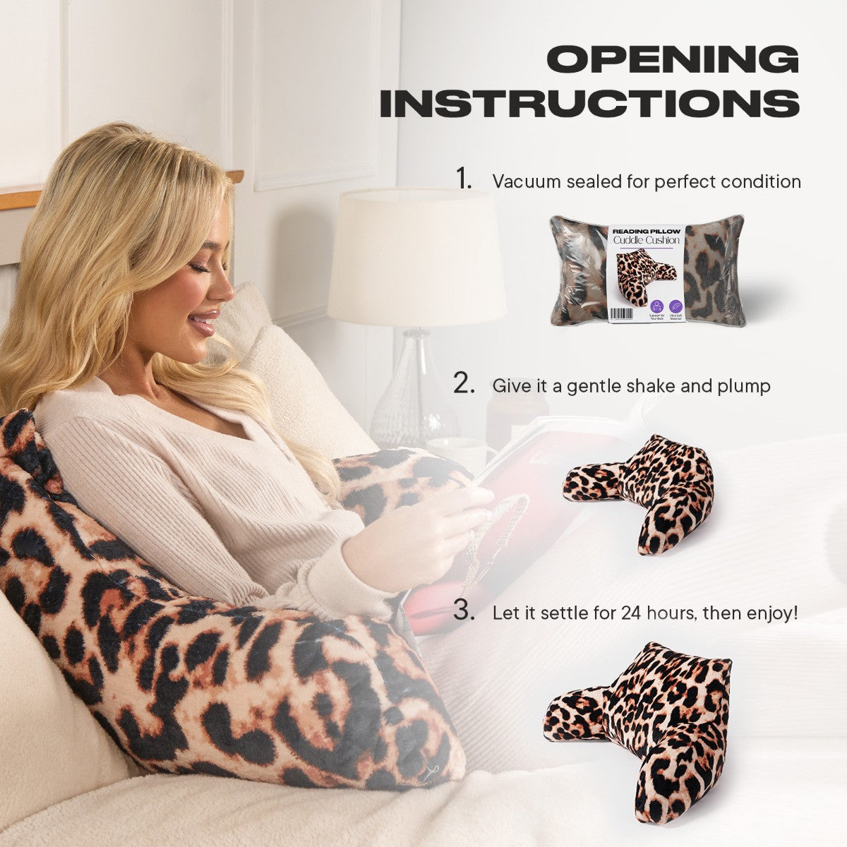 Leopard Cuddle Cushion – Natural