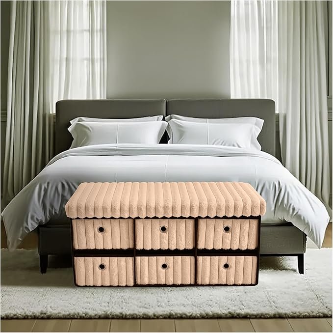 Large Ribbed Storage Boxes With Lid – Mink