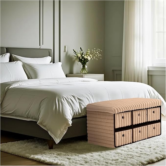 Large Ribbed Storage Boxes With Lid – Mink