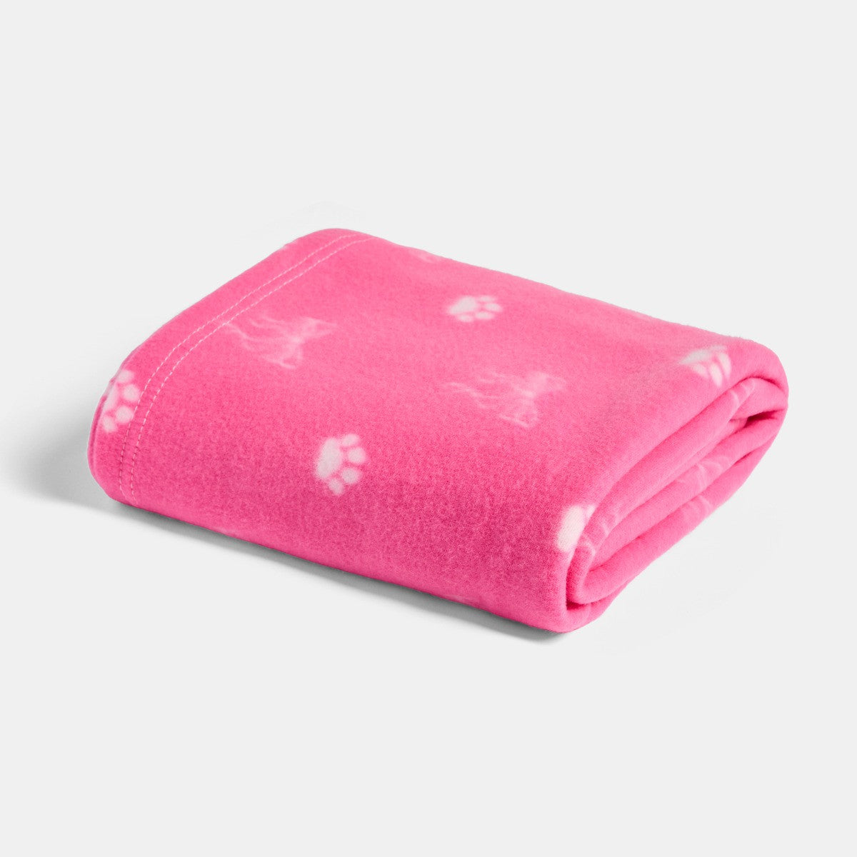 Pet Bow Paw Print Fleece Throw – Pink