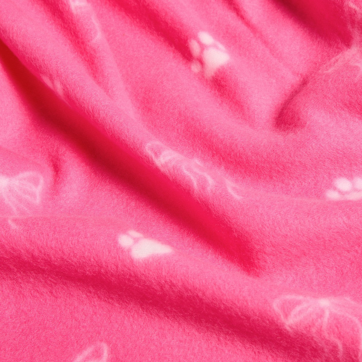 Pet Bow Paw Print Fleece Throw – Pink