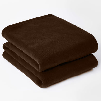 Plain Fleece Throw – Chocolate
