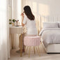 Elegant Ribbed Storage Stool With Hairpin Legs – Pink