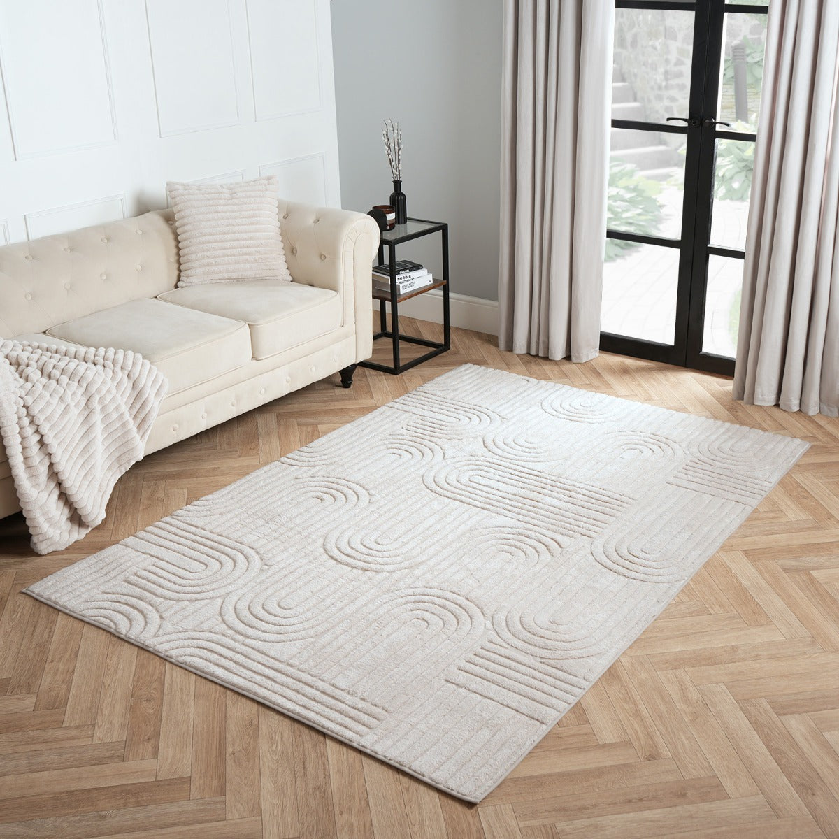 Tufted Arches Rug – Stone