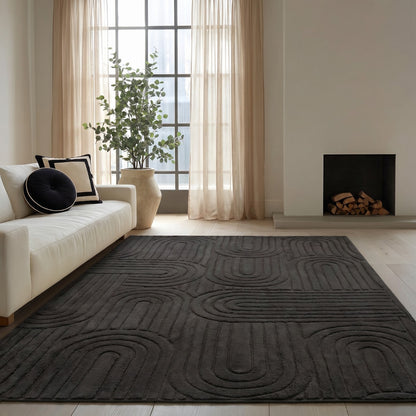 Tufted Arches Rug – Black