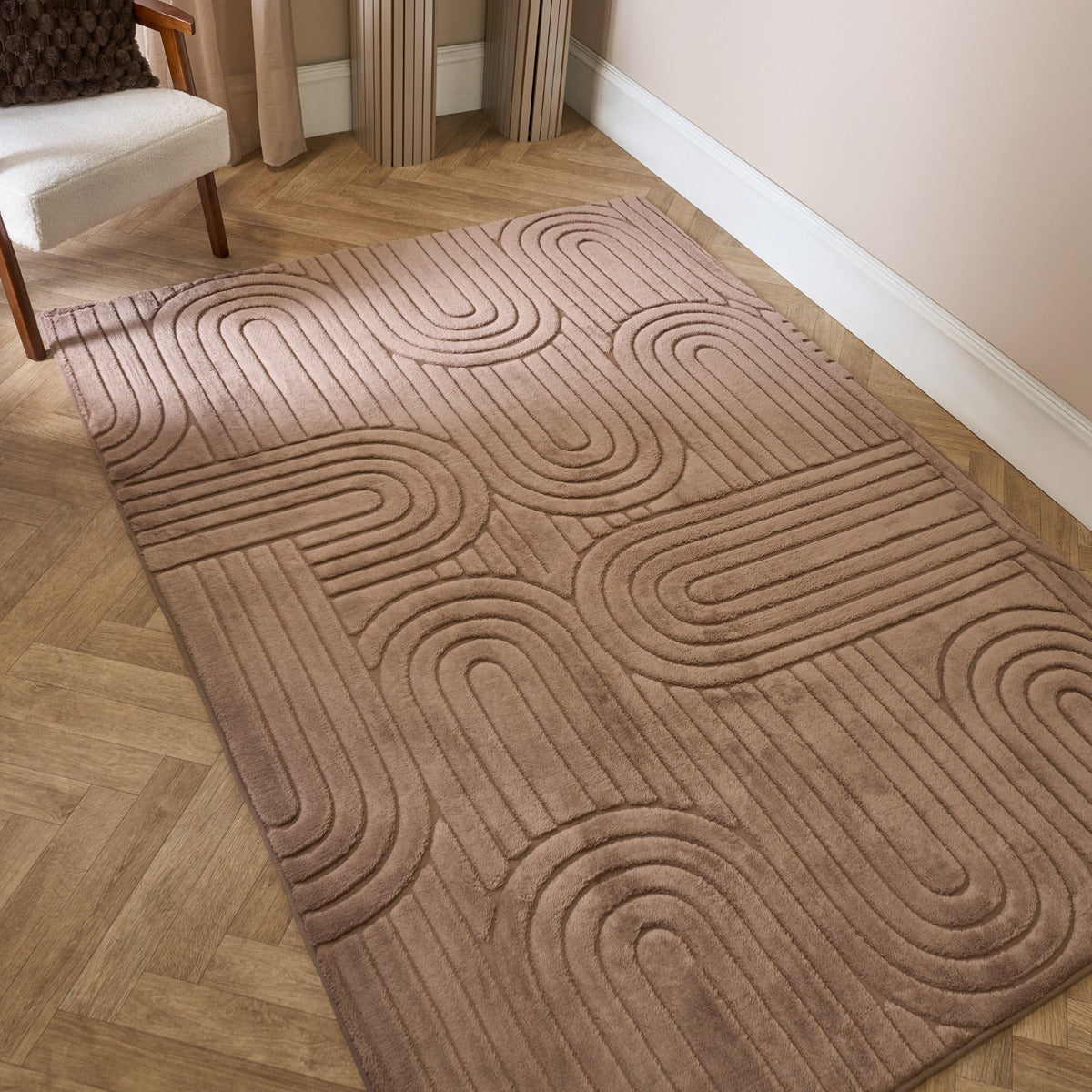 Tufted Arches Rug – Mocha