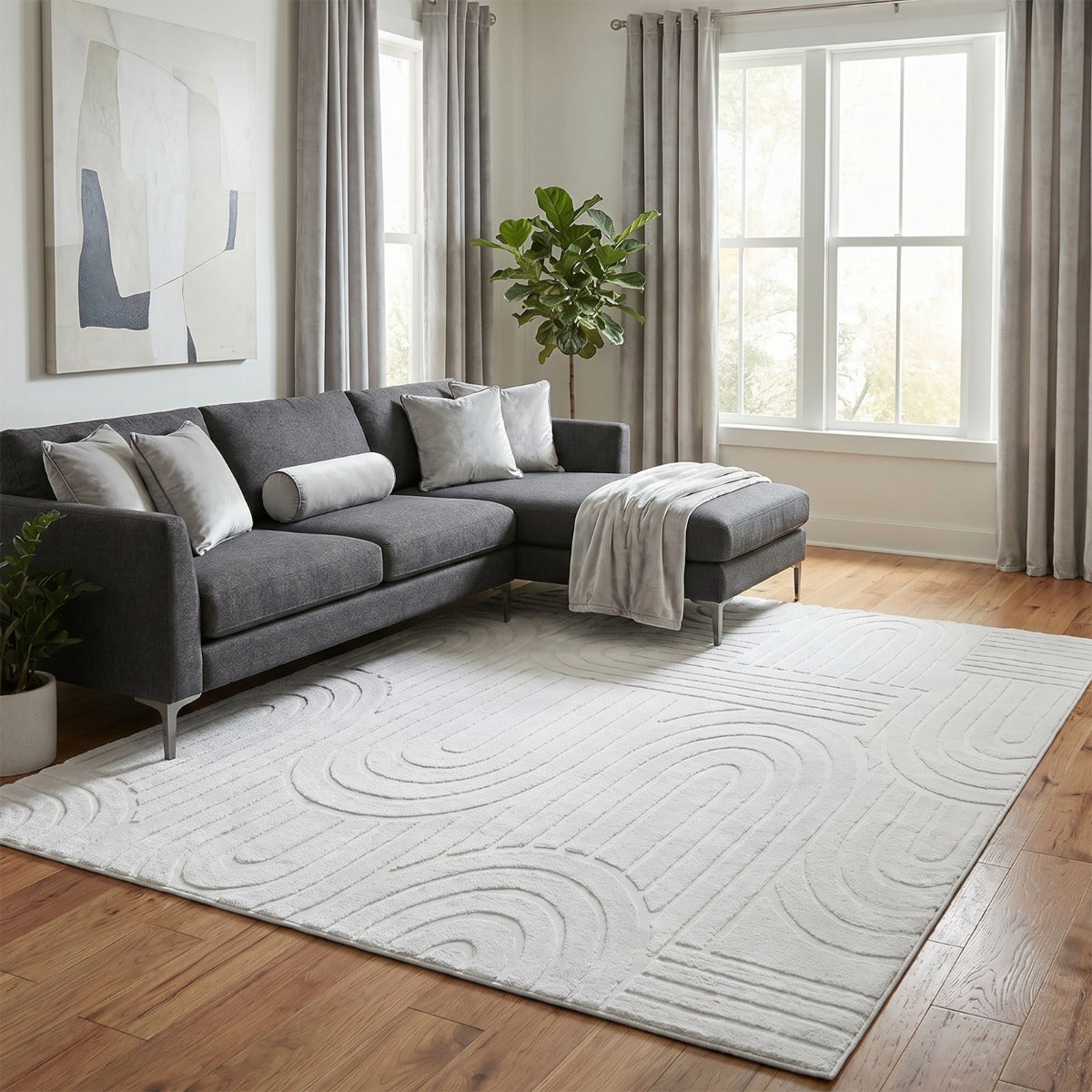 Tufted Arches Rug – Grey
