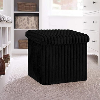 Luxury Fabric Storage Chest With Lid – Black