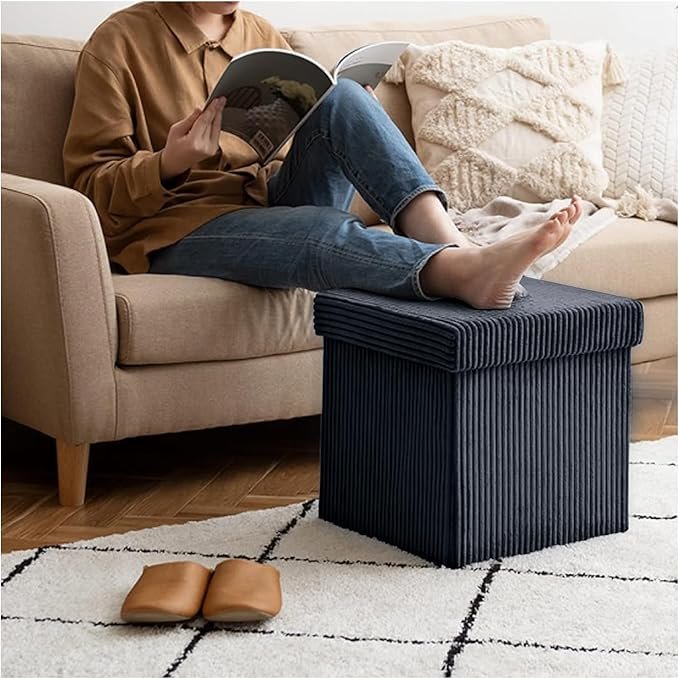 Luxury Fabric Storage Chest With Lid – Charcoal