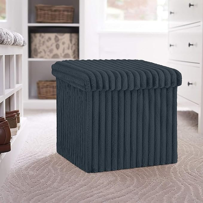 Luxury Fabric Storage Chest With Lid – Charcoal