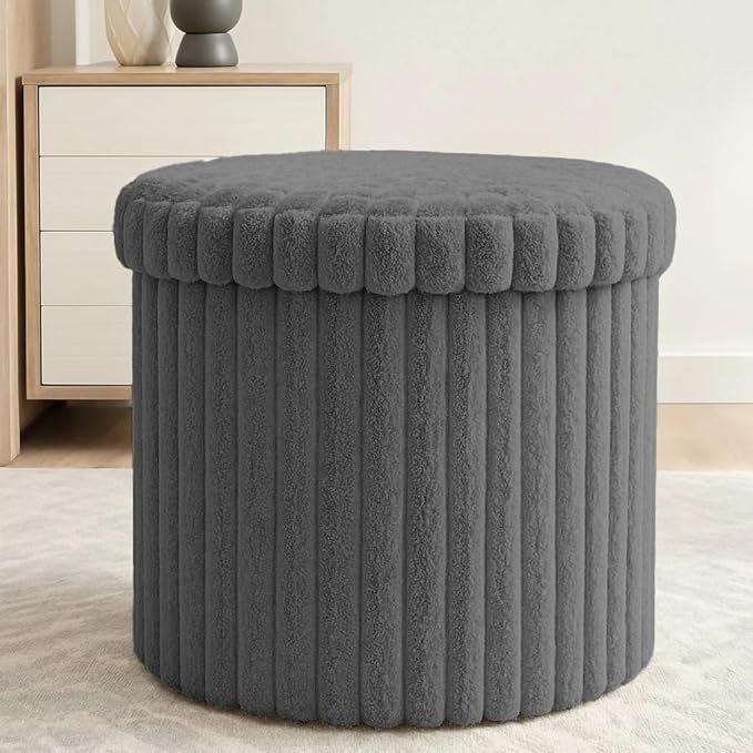 Luxury Fabric Storage Chest With Lid – Charcoal