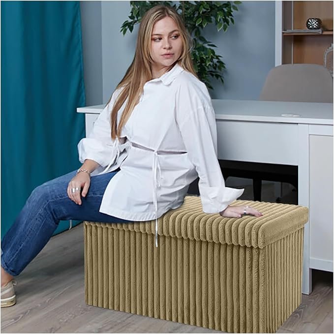 Luxury Fabric Storage Chest With Lid – Mink