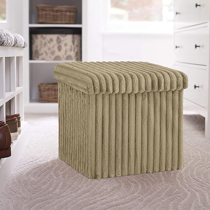 Luxury Fabric Storage Chest With Lid – Mink