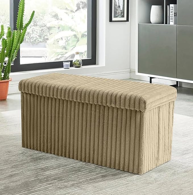 Luxury Fabric Storage Chest With Lid – Mink