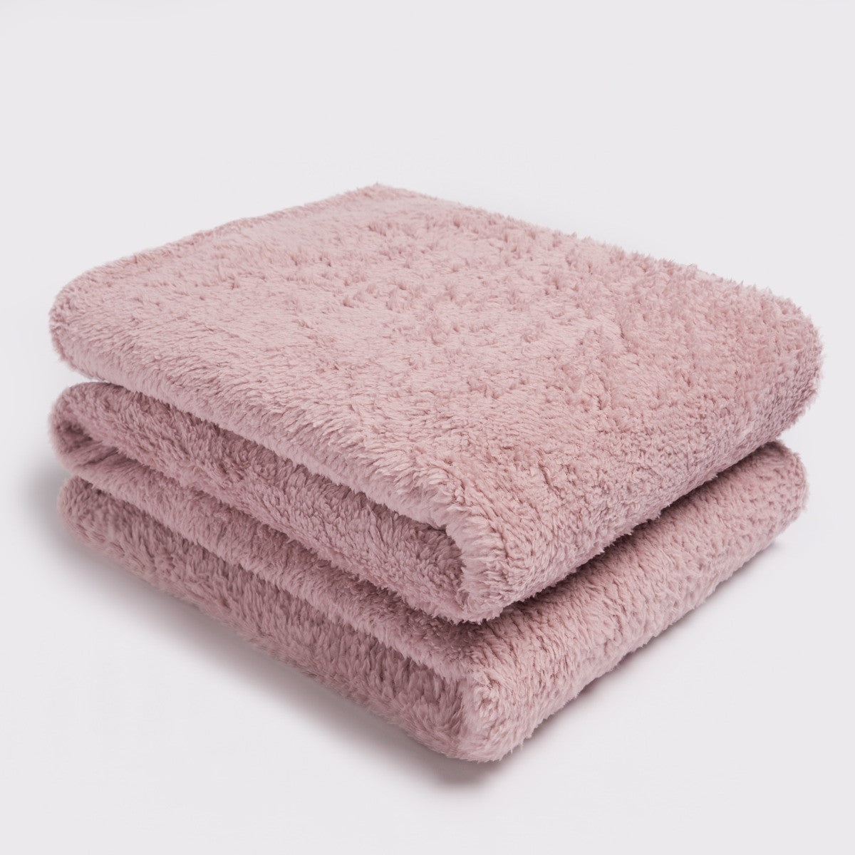 Teddy Fleece Throw – Blush Pink