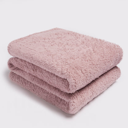 Teddy Fleece Throw – Blush Pink