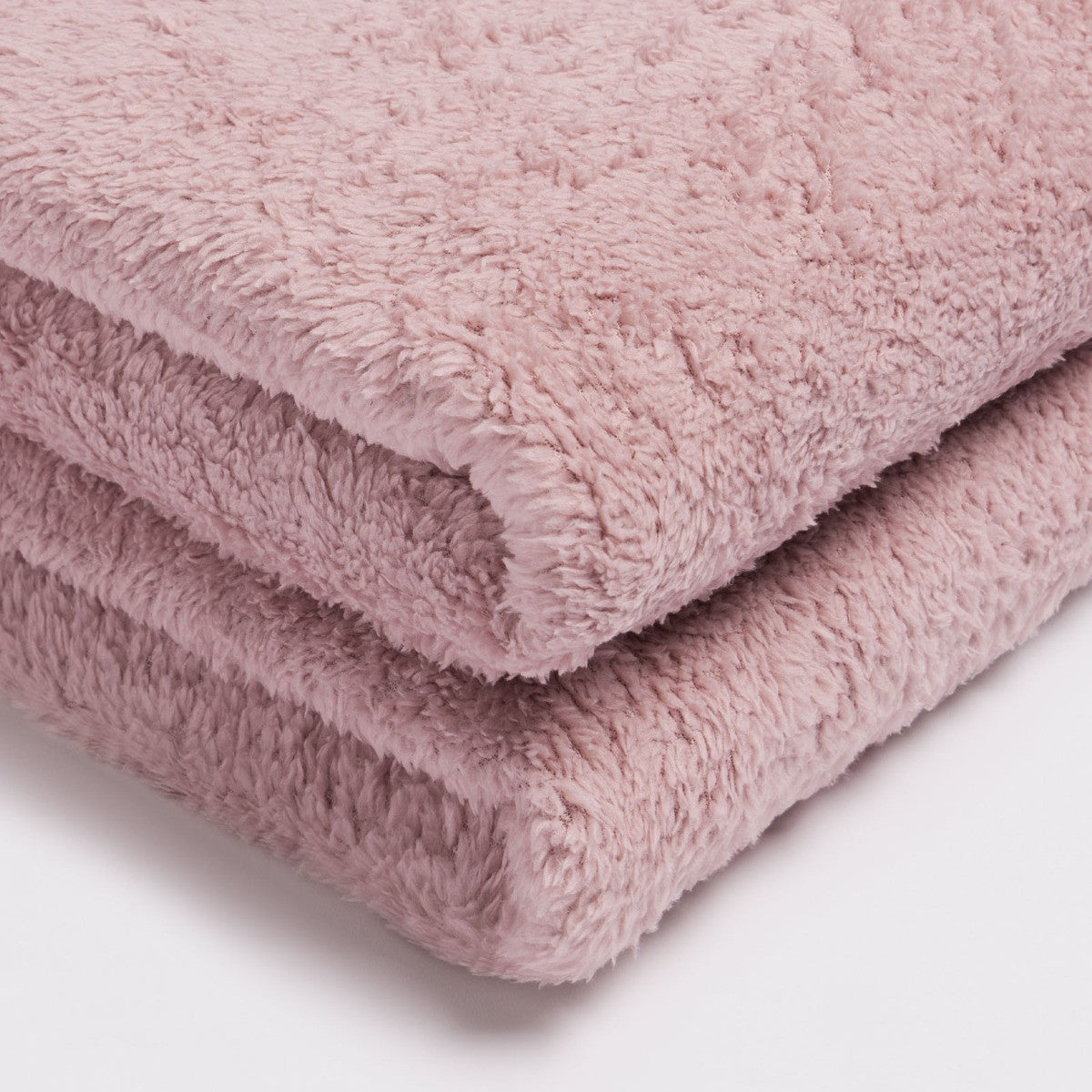Teddy Fleece Throw – Blush Pink